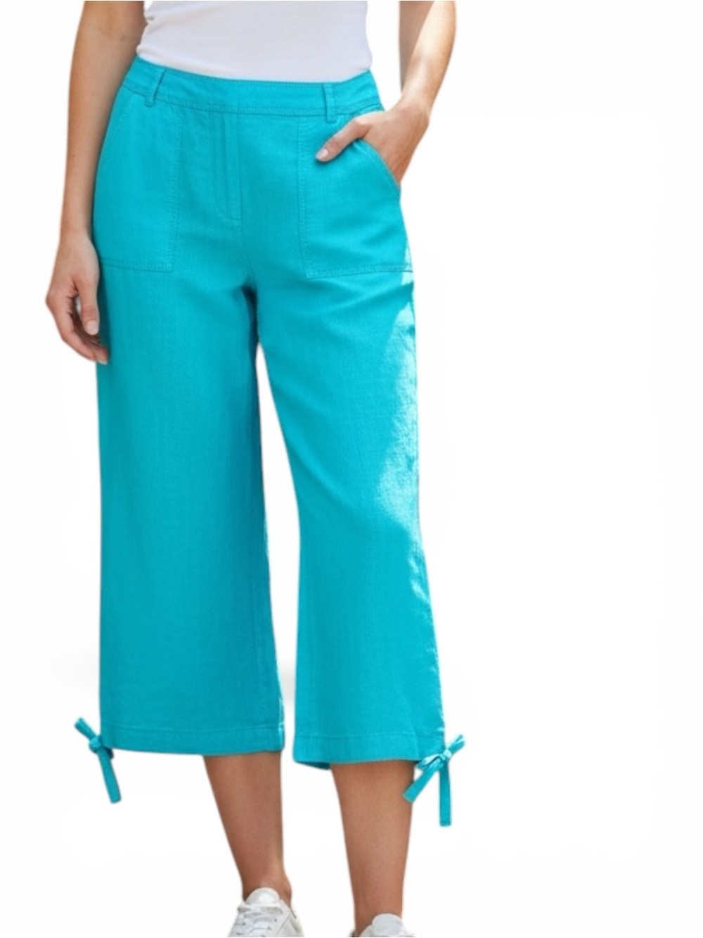 Tommy Bahama Ming Jade Two Palms Linen Capri Pants NWT Size 4